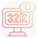 K Resolution 32 K Resolution Media Icon