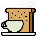 Kaffeetasse mit Brot  Symbol