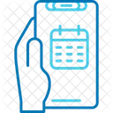 Kalender Hand Mit Telefon Datum Symbol