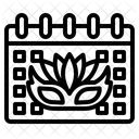 Karneval Flussfest Kalender Symbol