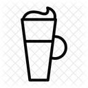 Kalter Kaffee Sahne Glas Symbol
