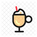 Kalter Kaffee Sahnekaffee Milchshake Symbol