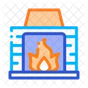 Kamin Feuer Heizung Symbol