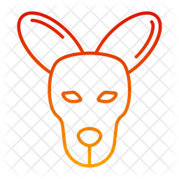 Kangaroo Head Icon - Download in Gradient Style