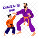 Karate Martial Arts Father Son Icon