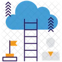 Erfolgsleiter Leiter Zur Cloud Wettbewerbskonzept Symbol