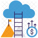 Erfolgsleiter Leiter Zur Cloud Wettbewerbskonzept Symbol