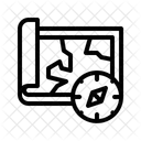 Karte und Kompass  Symbol