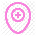 Kartenpunkt Krankenhaus Stecknadel Standort Stecknadel Symbol