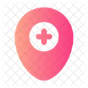 Kartenpunkt Krankenhaus Stecknadel Standort Stecknadel Symbol