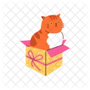 Katze Sitzend Geschenk Symbol
