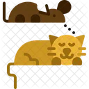 Katze jagt Maus  Symbol