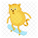 Katze skateboard  Symbol