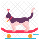 Katze spielt Skateboard  Symbol