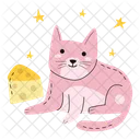 Katze und Stück Käse  Symbol