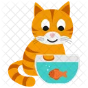 Katze fisch schüssel  Symbol