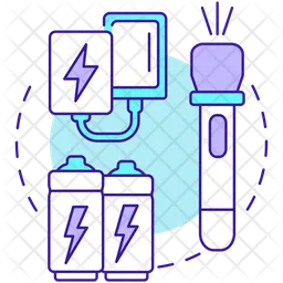 Keep extra batteries and flashlights  Icon