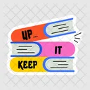 Keep Up Book Stack Pile Books Icon
