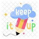 Keep Up Motivational Quote Inspirational Quote Icon
