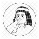 Keffiyeh arab man touching chin  아이콘