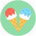 Waffel Eis Sahne Symbol