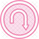 U Turn Duotone Liniensymbol Icon