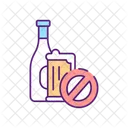 Nein Alkohol Alkoholismus Symbol