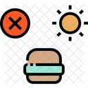 Kein Junkfood Hamburger Kein Essen Symbol