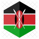 Kenia Bandera Hexagono Icono