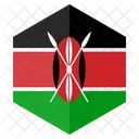 Kenya Flag Hexagon Icon