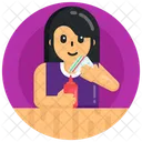 Foodie Girl Eating Meal Ketchup Icon