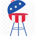 Kettle Grill 4th Of July Independence Day Icon