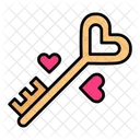 Heart Shape Key Heart Key Valentine Icon