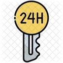 Key 24 Hours 24 Hours Service Icon