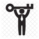 Key Stick Figure Security Icon