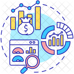 Key metrics Icon - Download in Colored Outline Style