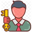 Key Person Leading Man Central Figure Icon