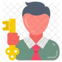 Key Person Leading Man Central Figure Icon