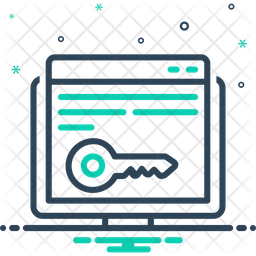 Key Wording Icon - Download In Line Style