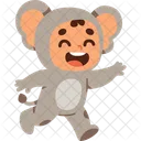 子供、衣装、象 アイコン