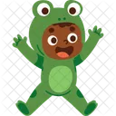 子供、カエル、衣装 アイコン