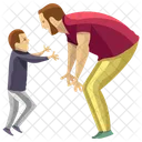 Kid Running Kid Playing Dad Support Icon