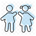 Kids Playing Color Shadow Thinline Icon Icon