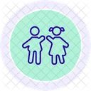 Kids Playing Line Icon Icon