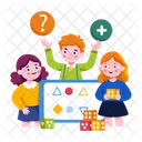 Kids Playing Kindergarten Game Icon