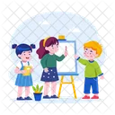 Kids Whiteboard Learning Classroom Icon