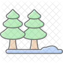 Kiefernbaum Lineares Farbsymbol Icon