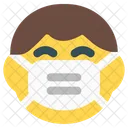 Grinsendes Kind Emoji Mit Gesichtsmaske Emoji Symbol