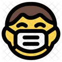 Grinsendes Kind Emoji Mit Gesichtsmaske Emoji Symbol