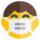 Grinsendes Kind Emoji Mit Gesichtsmaske Emoji Symbol